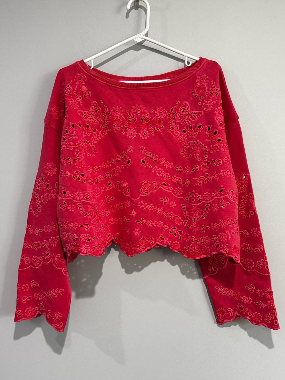 NWT Free People Iris embroidered sweatshirt